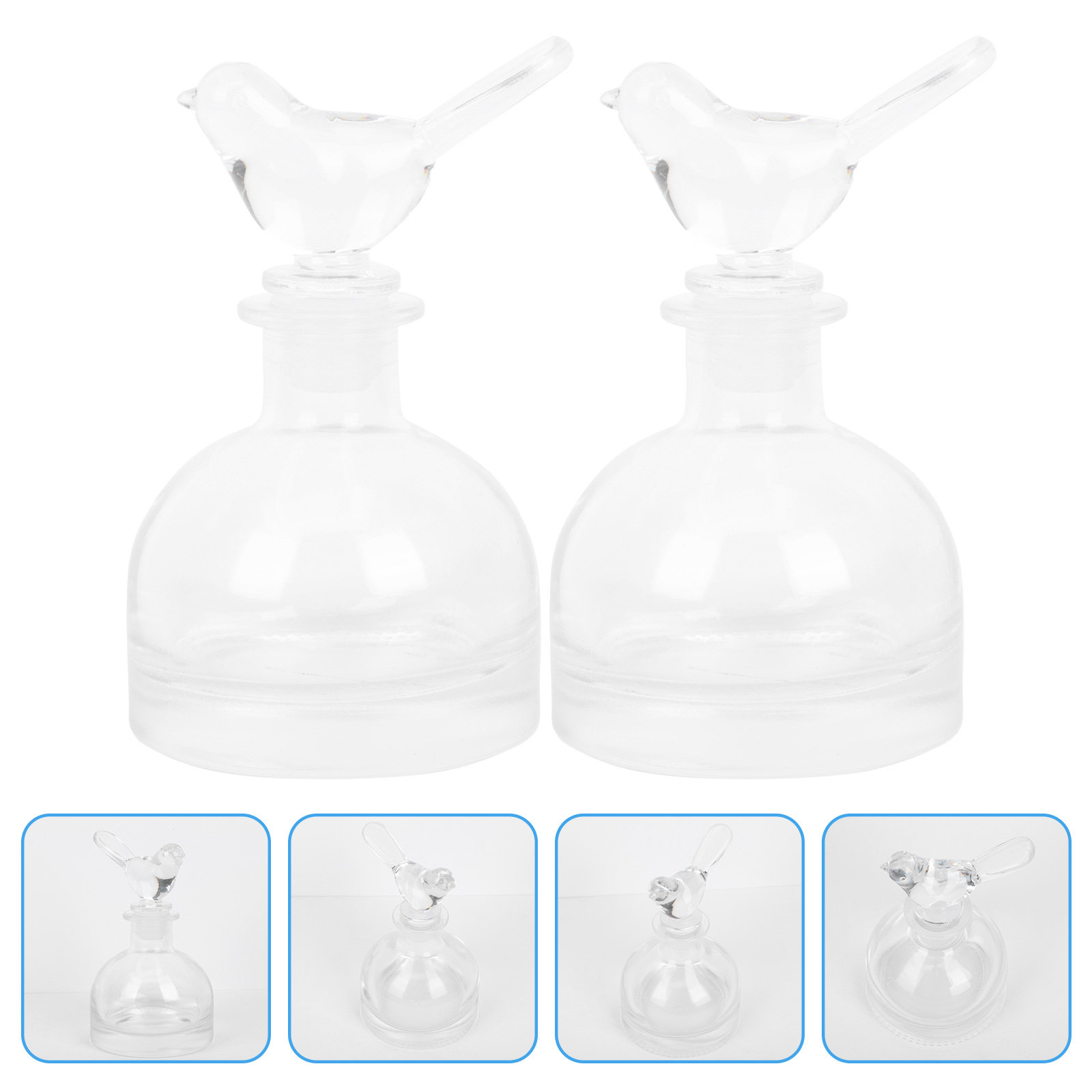 Home Fragrance Premium - 2Pcs 유리 향수병 프리미엄 투명하고 튼튼한